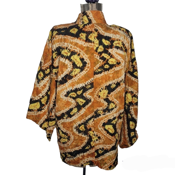 Handmade orange kimono jacket - Picture 4 of 11